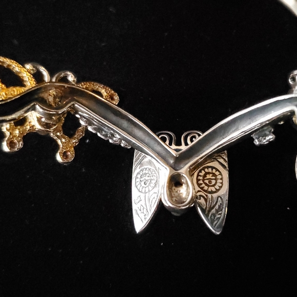 RARE Butterfly Cuff Native American Collaboration Sterling & Brass SWAIA - Picture 6 of 14